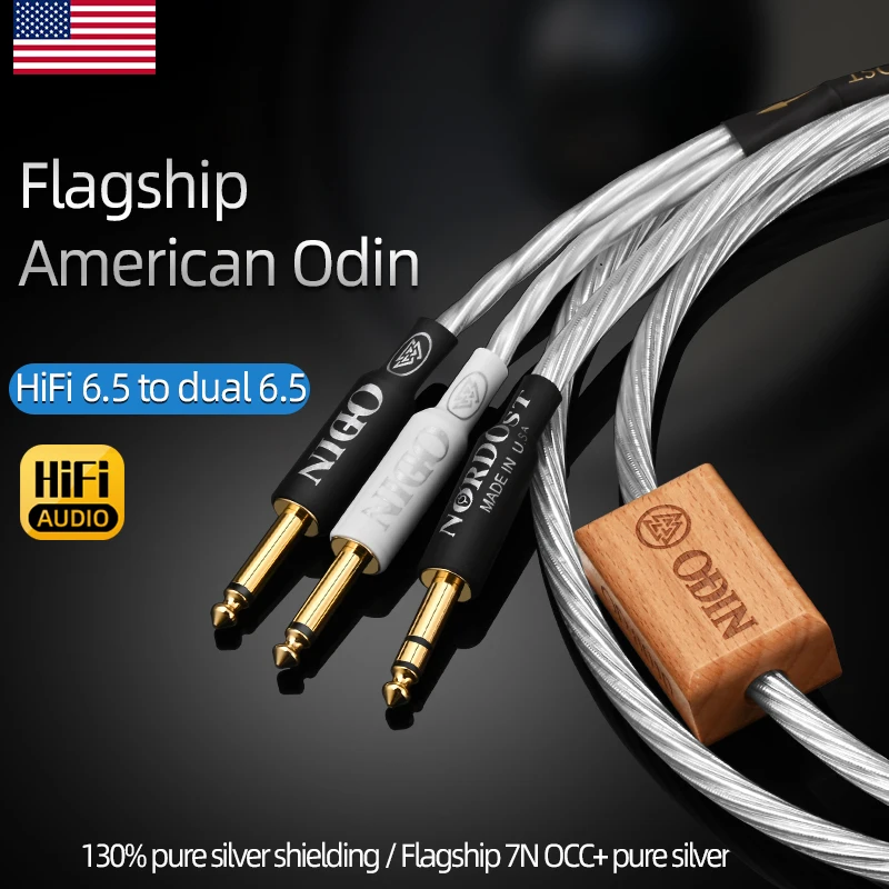 

ATAUDIO Odin Hifi 6.5mm to Dual 6.5mm Audio Cable High Quality OCC Pure Silver for Electronica Amplifier Speaker DAC