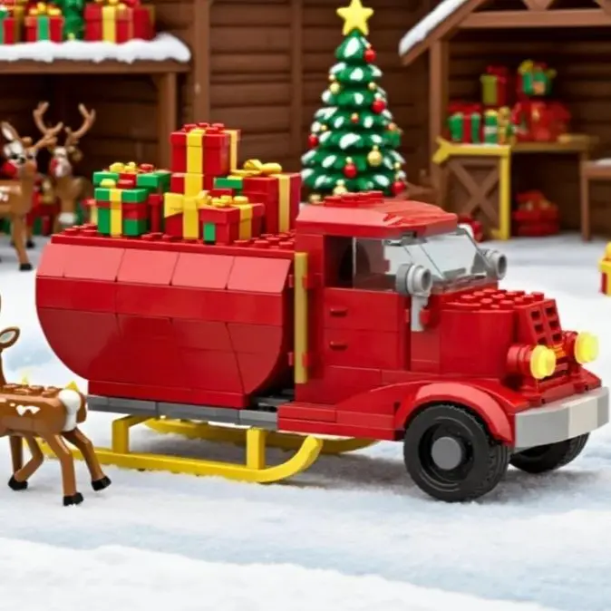 

274PCS MOC Creative Expert Christmas Hot Cocoa Truck Building Blocks Winter Village Car Model DIY Assemble Toy Gift for Kids