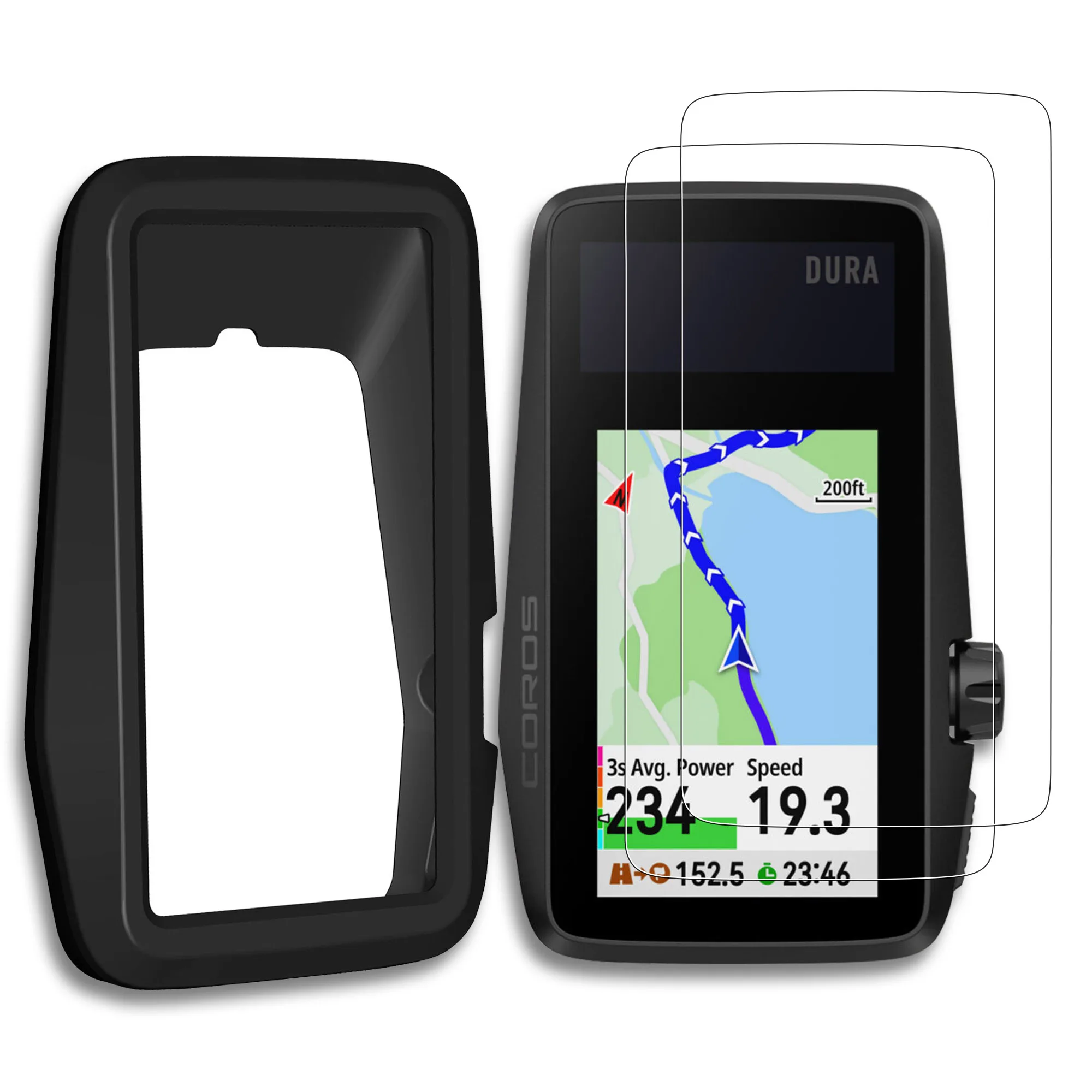p*n様 COROS DURA サイクルコンピューター シリコンケース　ガラスフ シリコンケース x1、Coros Dura Solar GPS バイクコンピューター用に