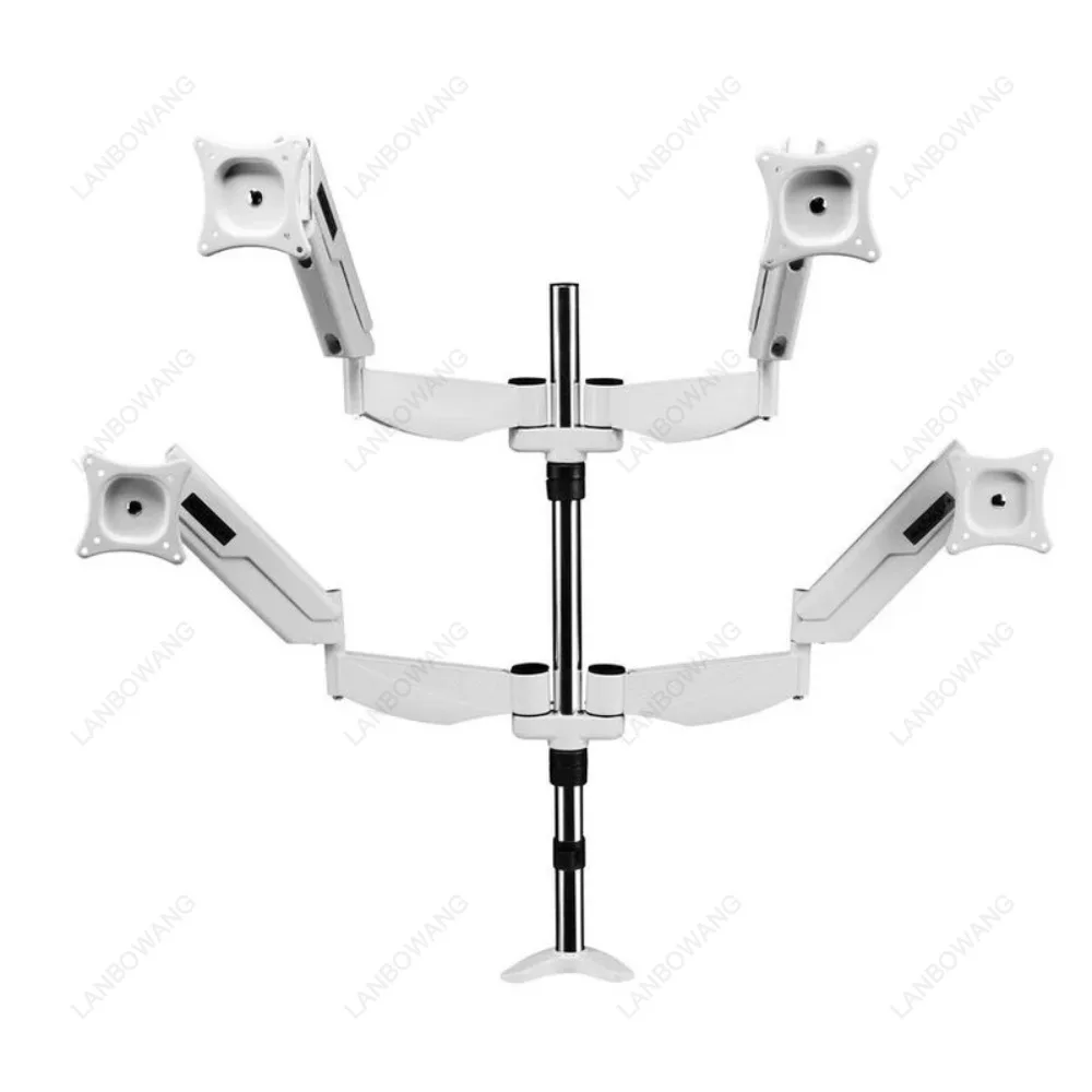 4 Monitor Stand Rotatable Desktop Mount For 15-27 Inch Screens