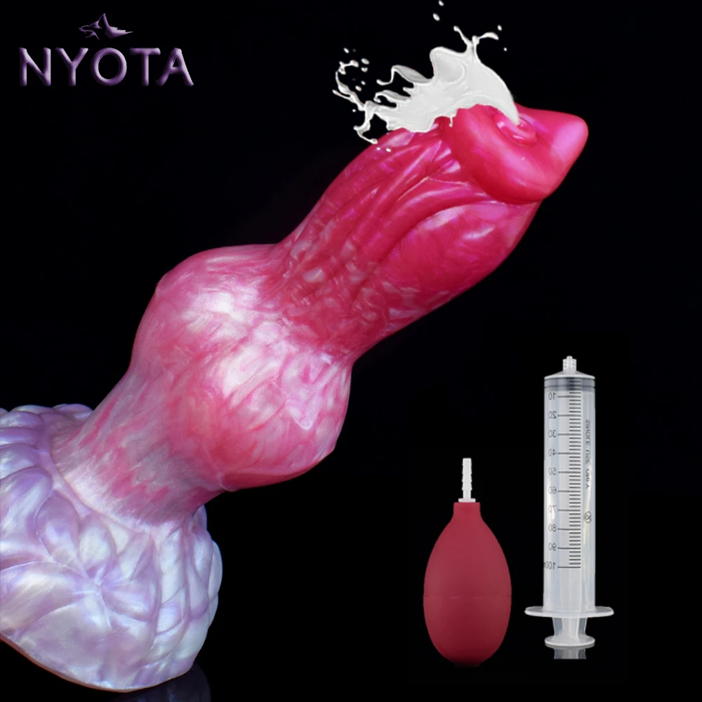 

NYOTA Ejaculating Dog Dildo Long Penis With Large Knot Silicone Butt Plug Anal Dildos Fantasy Masturbator Sex Toy For Women Men