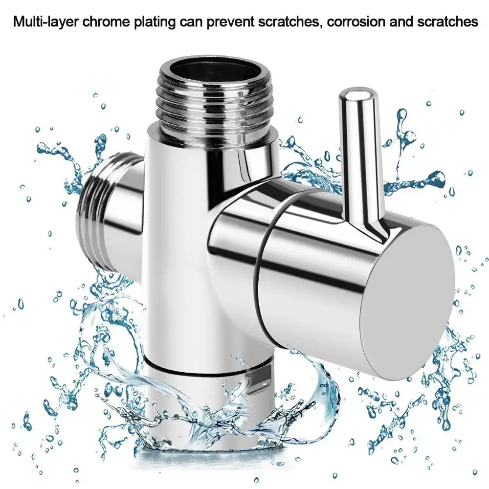 Brass Diverter Valve 3 way Water Separator Shower Tee Adapter Adjustable Shower Head Diverter Valve Bathroom Accessories