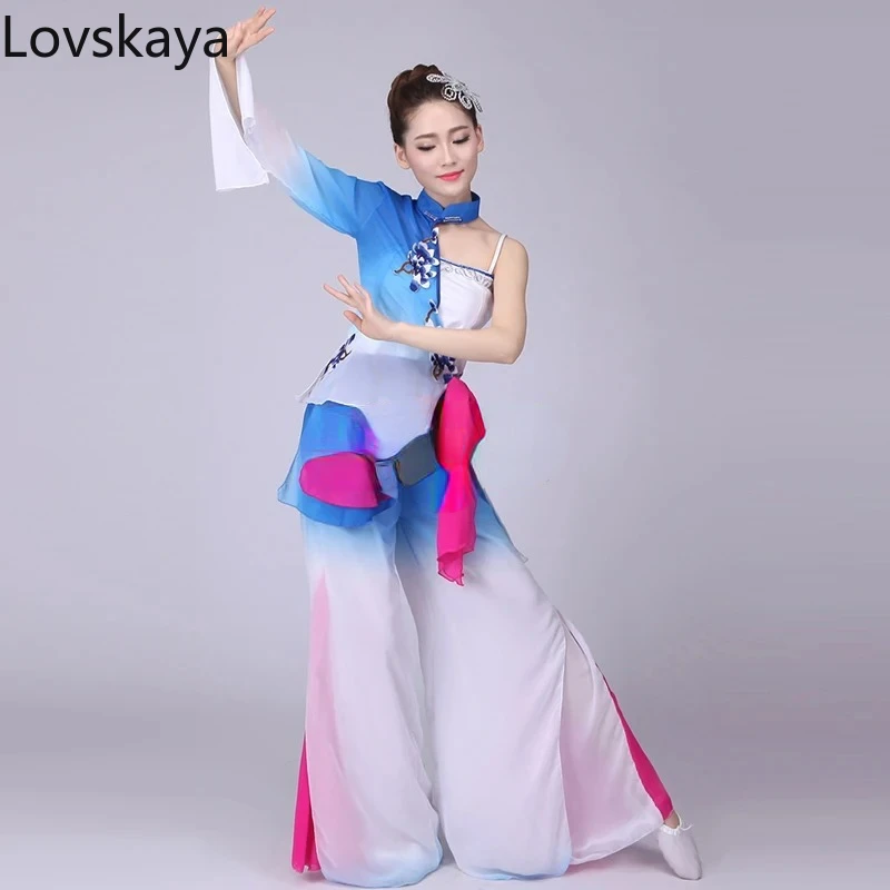 New Classical Dance Performance Costume Woman Yangko Folk Dance Ancient Chinese Costume