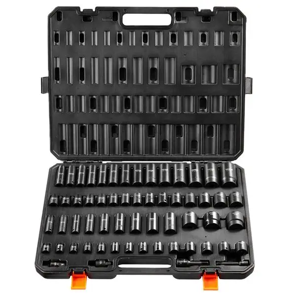 

VEVOR Impact Sockets Set 59pcs 6-Point 3/8' & 1/2' Drive Bit Ratchet Tool Kit