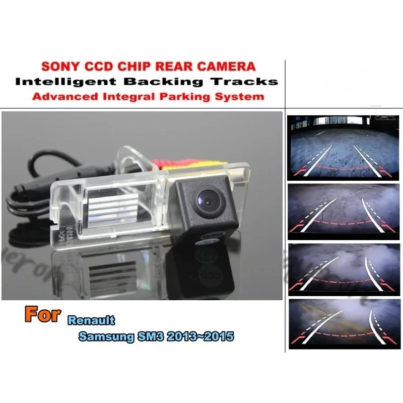 Car Intelligent Parking Tracks Camera / For Renault Samsung SM3 2013~2015 HD Back up Reverse Camera / Rear View Camera