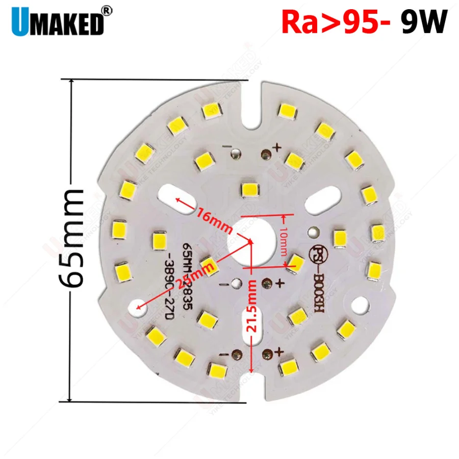 10pcs 9W 65mm led lamp source,CRI 95 SMD2835 Brightness Light Board Led Lamp White, DIY bulb downlight tracking light 3000/4500K