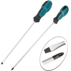 Long Slotted Phillips Screwdriver, Rubber Handle, Magnetic, Instalação e Desmontagem Repair Tool