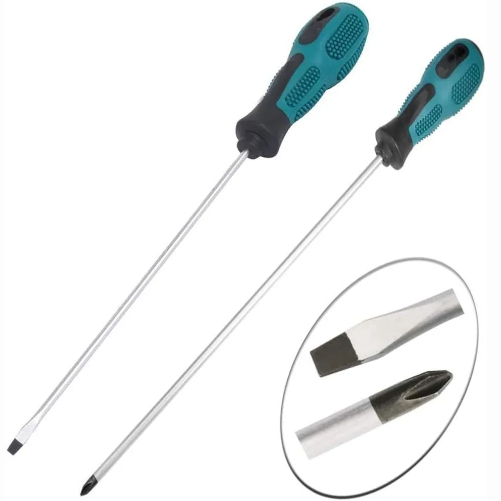 Long Slotted Phillips Screwdriver Rubber Handle Magnetic Instalação e Desmontagem Repair Tool