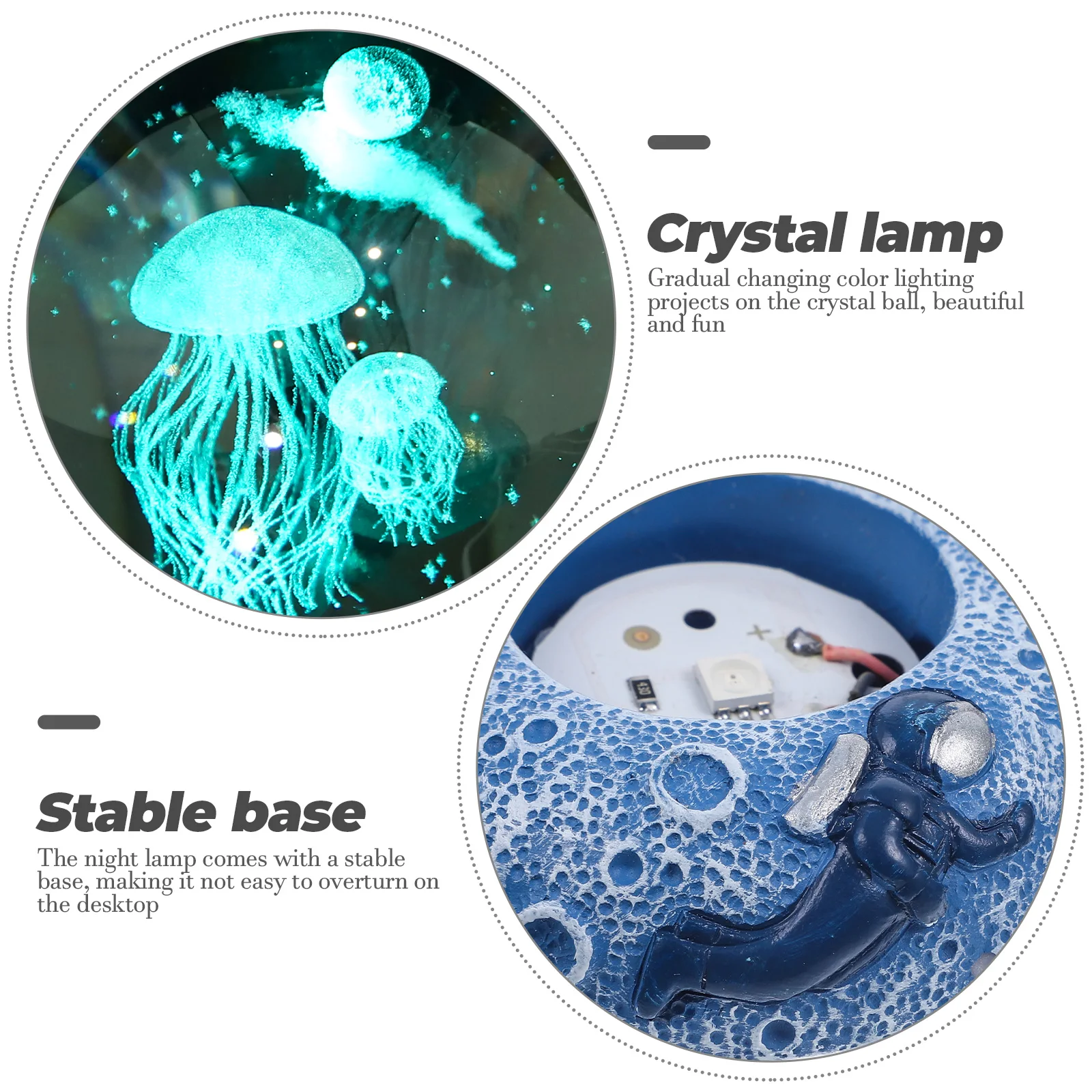 

3D Crystal Ball Night Light Led Colorful Lamp Nightlight Decor For Bedroom Home Bar Shop Stable Base Portable Mini