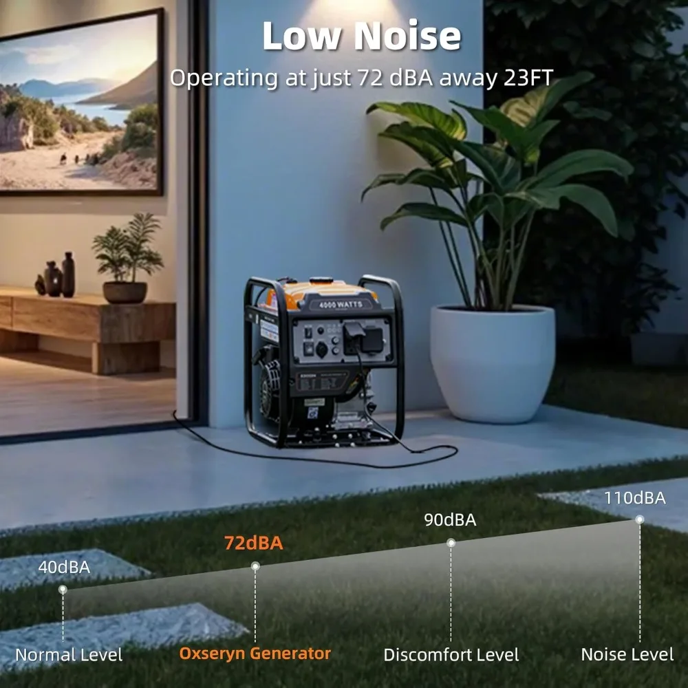 مولد عاكس 4000 واط، مولد إطار مفتوح يعمل بالغاز، معدات طاقة خارجية محمولة، احتياطية منزلية في حالات الطوارئ