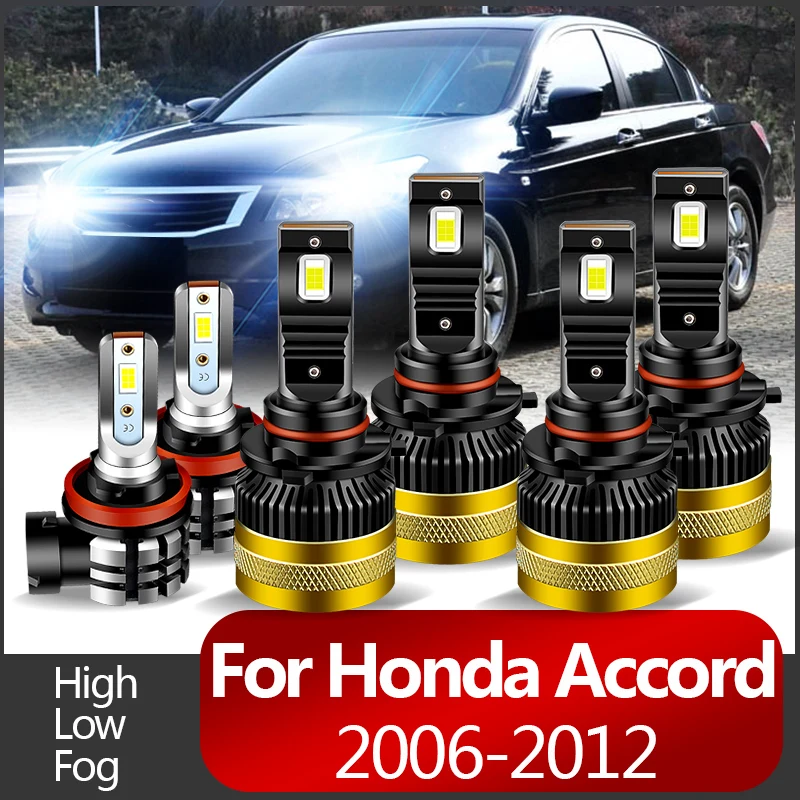 

2PCS 30000LM Canbus For Honda Accord 2006 2007-2012 High Quality Car LED Headlight Bulbs High Beams Low Beams Fog lights 6000k