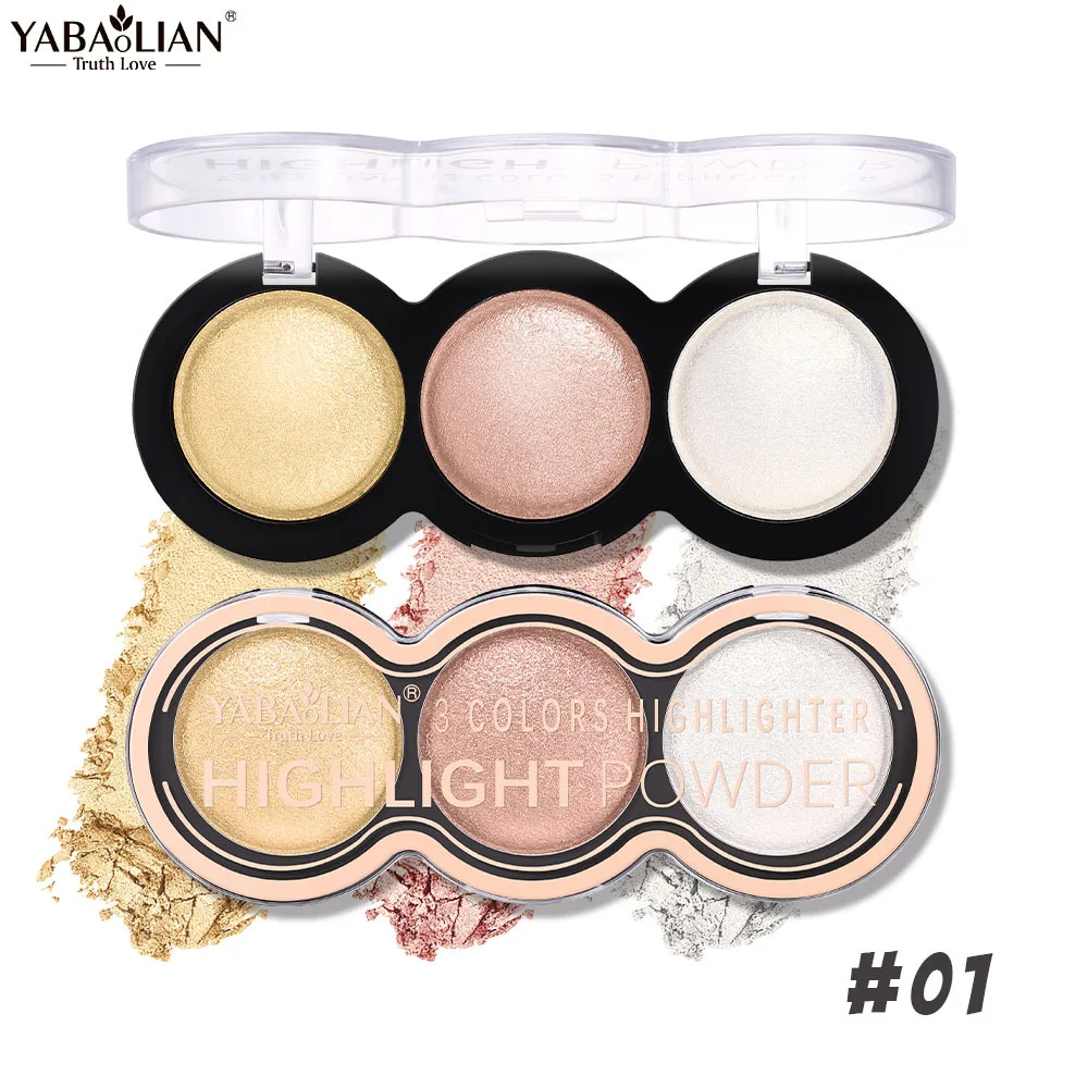 لوحة وجه 3 في 1 هايلايتر أحمر الخدود برونزي ناعم وردي اللون طبيعي يومي متوهج يدوم طويلاً مقاوم للماء مكياج الخد #6