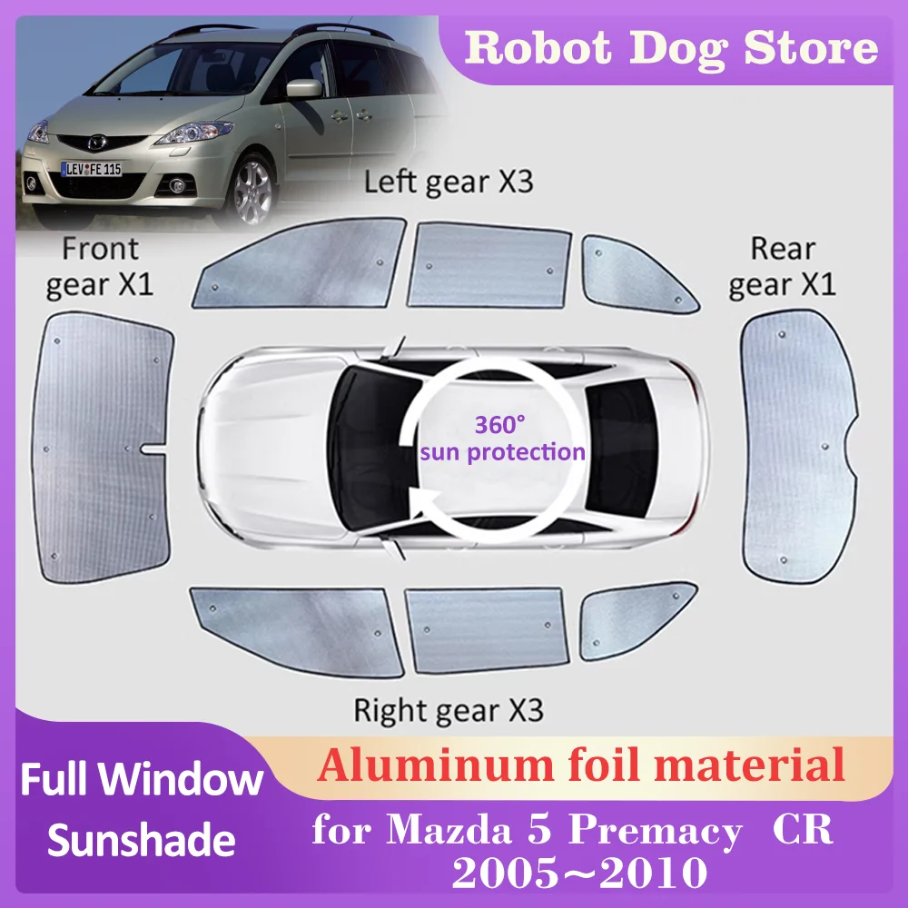 Sunshades Mat for Mazda 5 Mazda5 Premacy CR 2005~2010 Roof Windows Sun Visor Sunroof Windshield Pad Curtain Cover Accessories