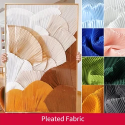 Pleated Fabric By The Meter for Decoration Paintings Background Diy Sewing Cloth Textile Stylish Plain White Grey Black Yellow