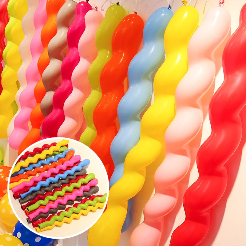 50 sztuk gigantyczne balony 1.5g gumowe hel spiralne balony lateksowe ślubna dekoracja urodzinowa Baby Shower zabawki długie balony