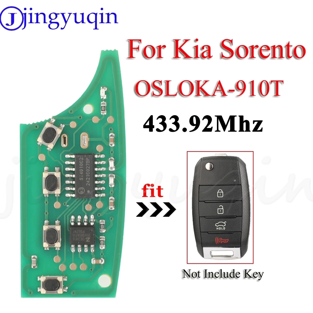 jingyuqin OSLOKA-910T 4 Buttons Car Remote Key Circuit Board 433Mhz For Kia Sorento 2016 - 2019 Only PCB Fob Control No Chip