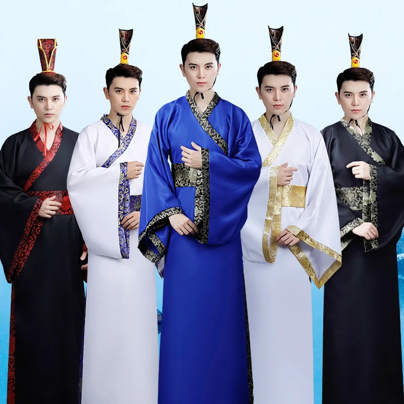

Chinese Silk Robe Ancient Knight Costumes Men Aldult Kimono China Traditional Vintage Ethnic Stage Cosplay Dance Costume Hanfu