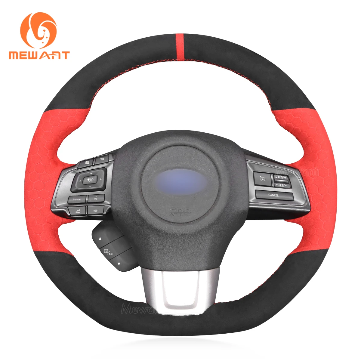 

MEWANT Black Alcantara Steering Wheel Covers for Subaru WRX STI Levorg STI 2014 2015 2016 2017 2018 2019 2020 2021 Car Accsesori