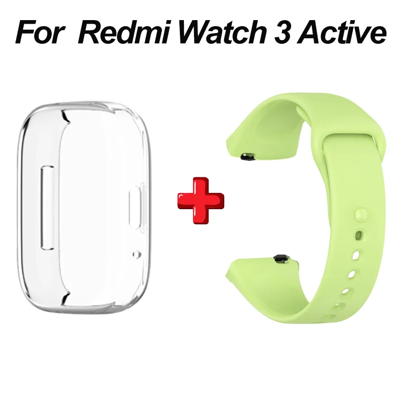 حافظة وحزام شفاف من البولي يورثين الحراري ، 2 في 1 ، حافظة واقية من السيليكون الناعم ، ممتص صدمات بحزام متوافق مع ساعة Redmi 3 Active #5