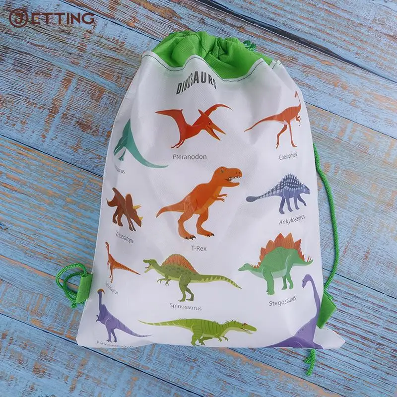 9styles Cartoon Dinosaur Drawstring Bags Kids Drawstring Backpack Children Clothings Organizer Pouch Laundry Bag School Backpack