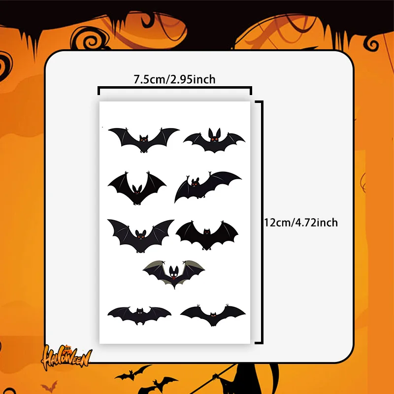 Halloween Horror Makeup, Temporary Tattoo Stickers, Long-lasting and Waterproof, Parties and Halloween Role-playing, Photo Props