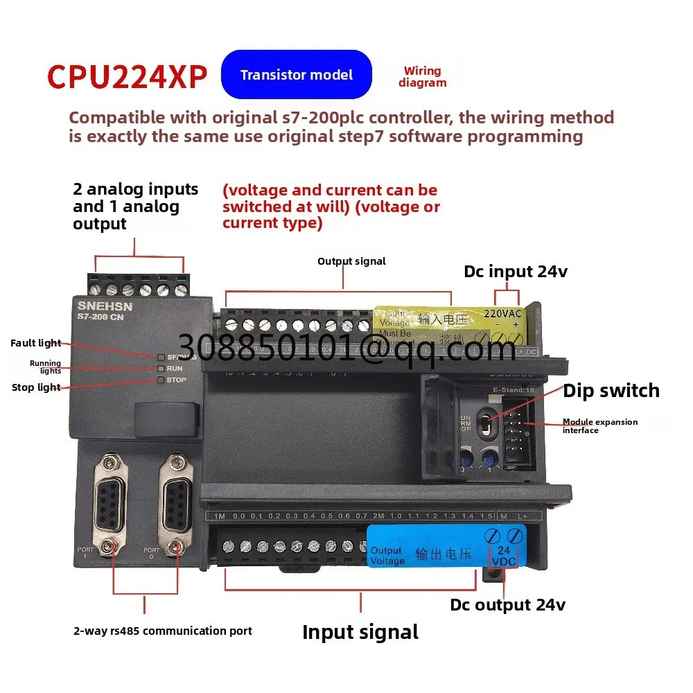 CPU224XP industrial control board programmable controller with analog signal