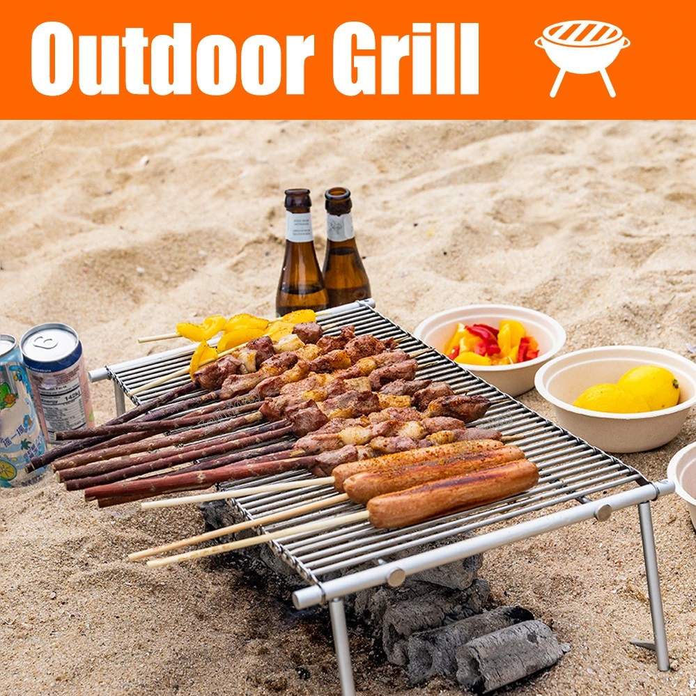 

Barbecue Grilling Basket BBQ Beef Chicken Grill Camping Cooking Rack Stainless Steel Barbecue Drumstick Oven Roaster Stand