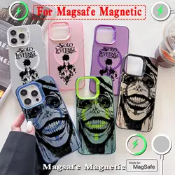 Anime Solo Leveling Magsafe Magnetic Case for Samsung S25 S24 S23 S22 S21 S20 FE Plus Ultra 5G Soft Silver Plated Cover