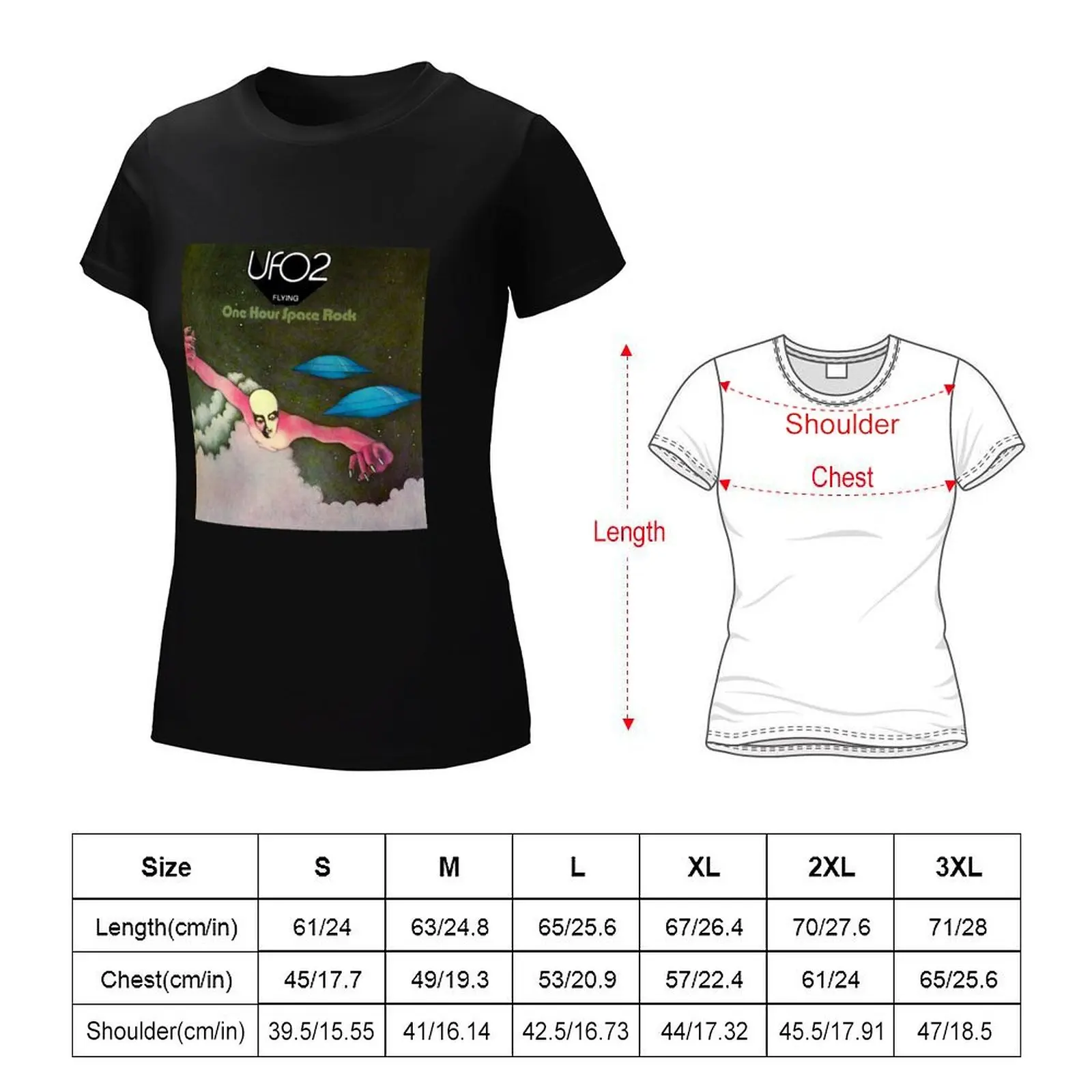 2 flying one hour space rock T-shirt summer clothes plus size tops t-shirts for Women cotton