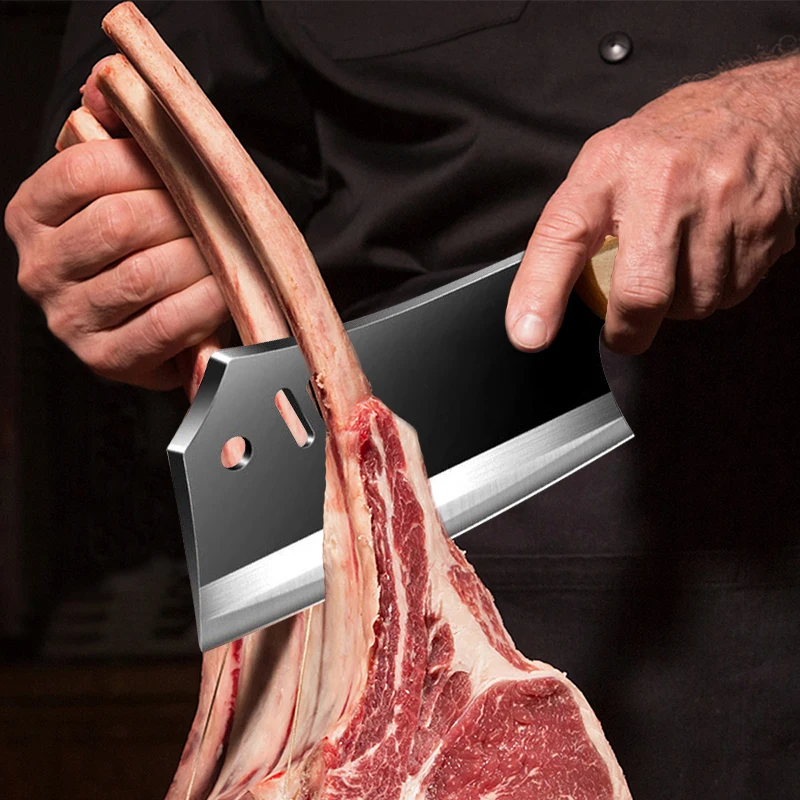 High Carbon Steel Chopping Knife Household Bone Chopping Knife Thickened Two-in-one Kitchen Knife Stainless Steel Meat Cleaver