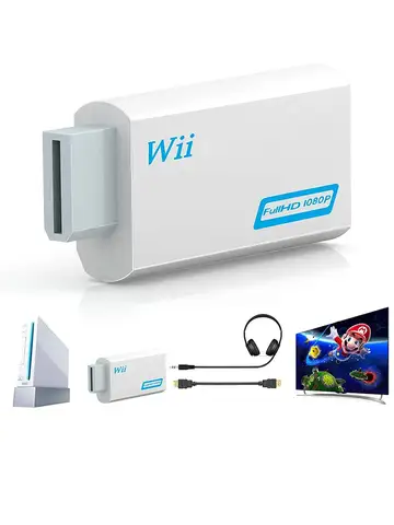 Wii To HDMI-Compatible Converter 1080P Full HD Adapter Connector 3.5mm Video Audio for PC HDTV Monitor Wii2HDMI-Compatible