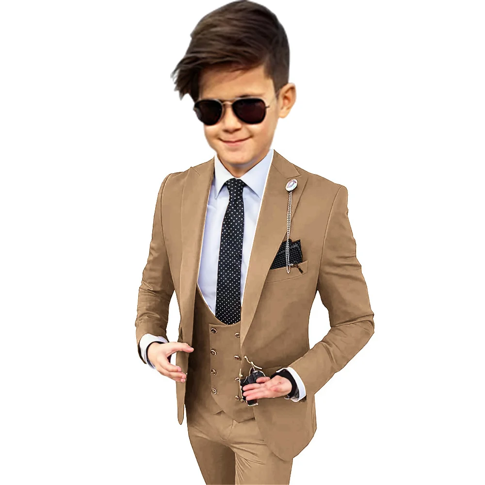 3 piece suit for kids Boys Dress Wedding Party School Event New Year Dress Jacket Pants Vest