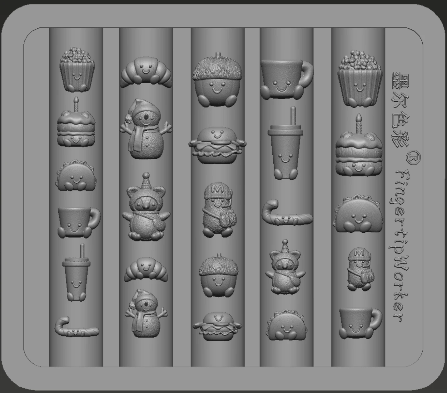 

Cute Penguin Sandwich Burger Fries Nail Art Mold Nail Art Accessories Nail Art Templates