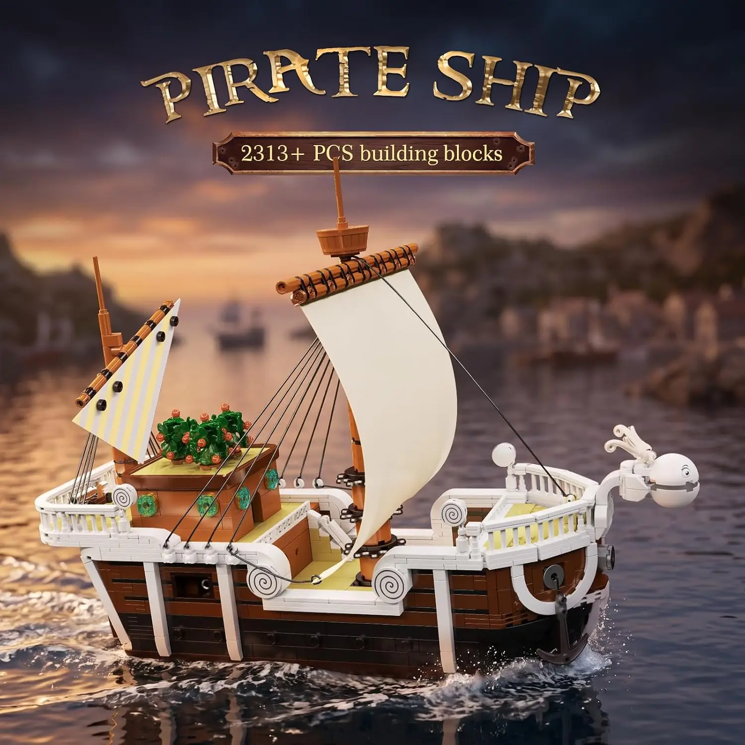 2313 Pieces Sailing Ship Model with Removable Structure,new 13223 Technik Pirate Ship Clamping Building Blocks Kit