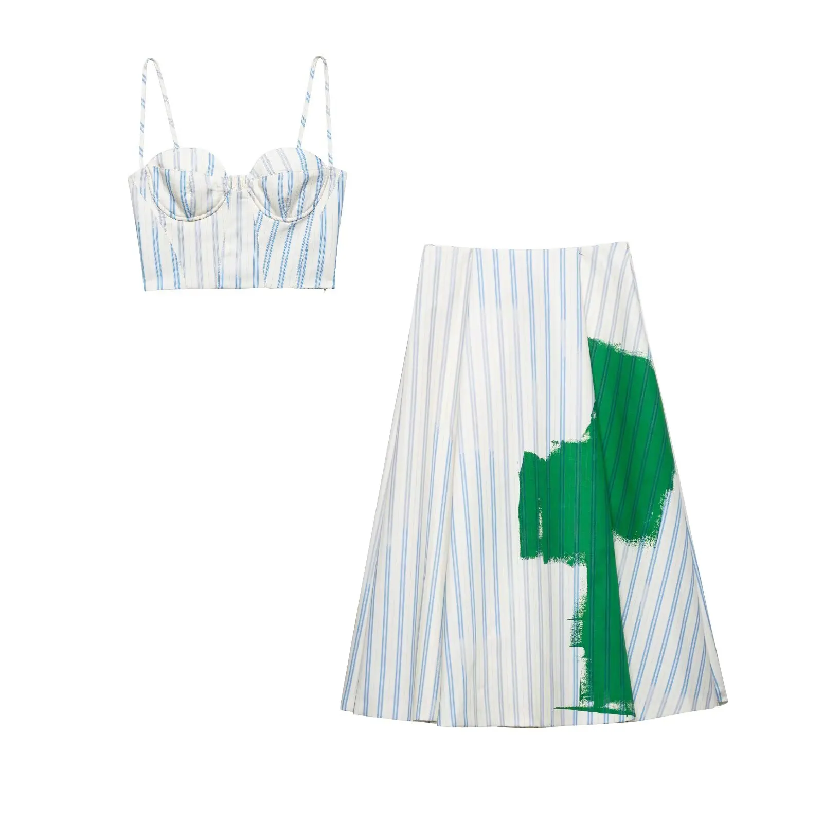 

Women 2025 Summer New Fashion Cropped Striped corset Tank Tops Vintage Backless Thin Straps Female Camis Chic Tops