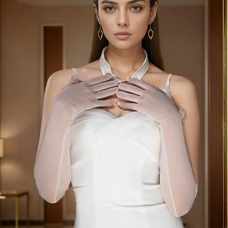 E15e Белые перчатки для свадебных перчаток