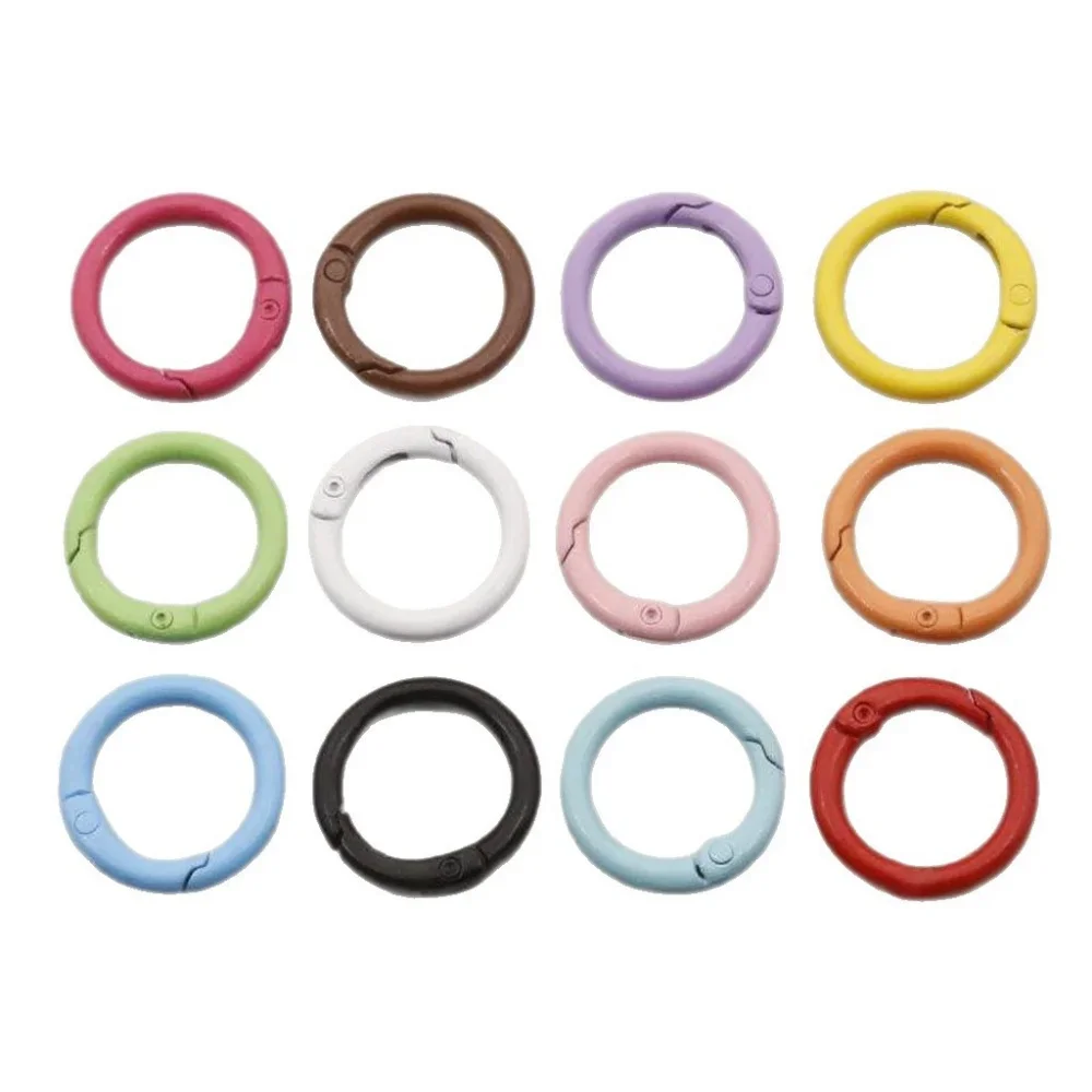 50/100 Stück Bunte Federverschlüsse, Öffnbare Runde Karabiner, Schlüsselanhänger, Taschenhaken, Hundekettenschnallen, Verbinder für DIY-Schmuck – Detail 3