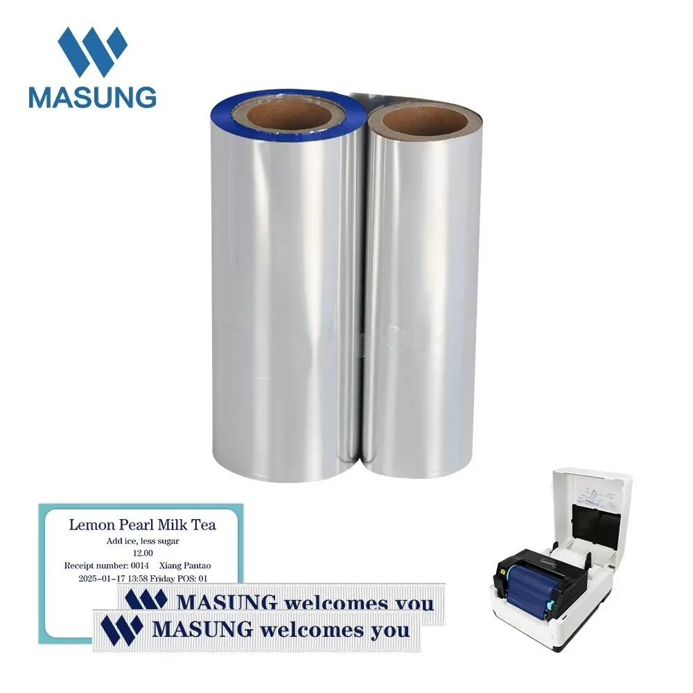 Waterproof Chemical Resistant Resin Wax Base Mixed Carbon Ribbon for Asset Tags Outdoor Labels Satin Ribbon Durable