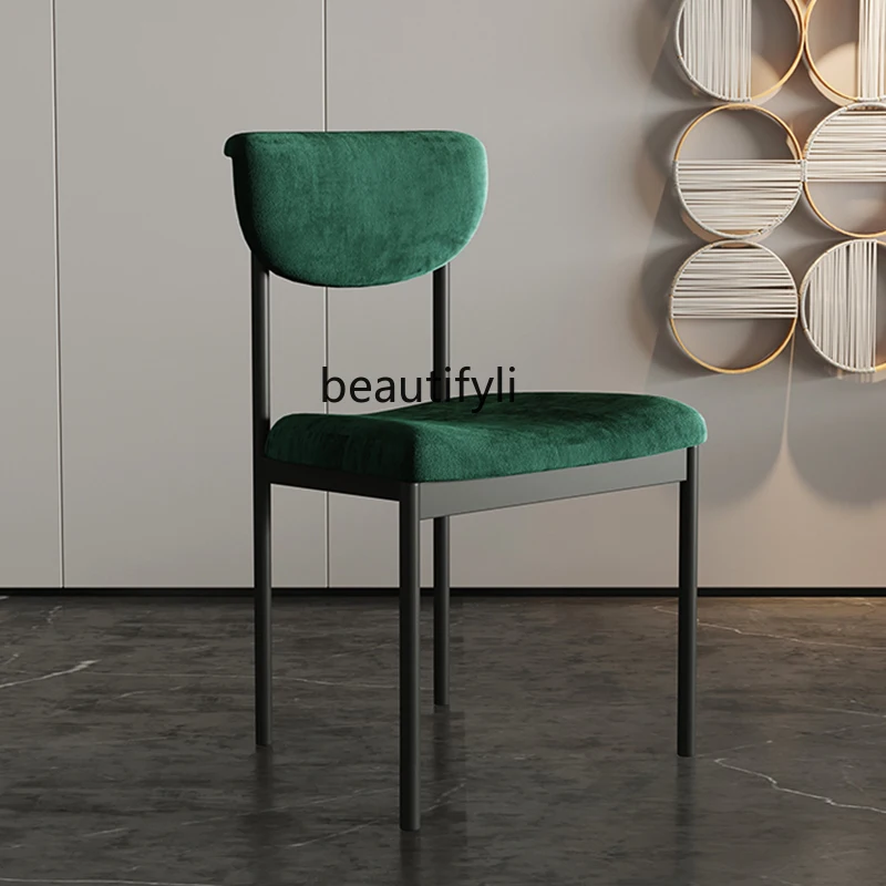 

zqNordic Italian Dining Chair Home Affordable Luxury Style Houndstooth Negotiation Table and Chair Combination Iron Chair