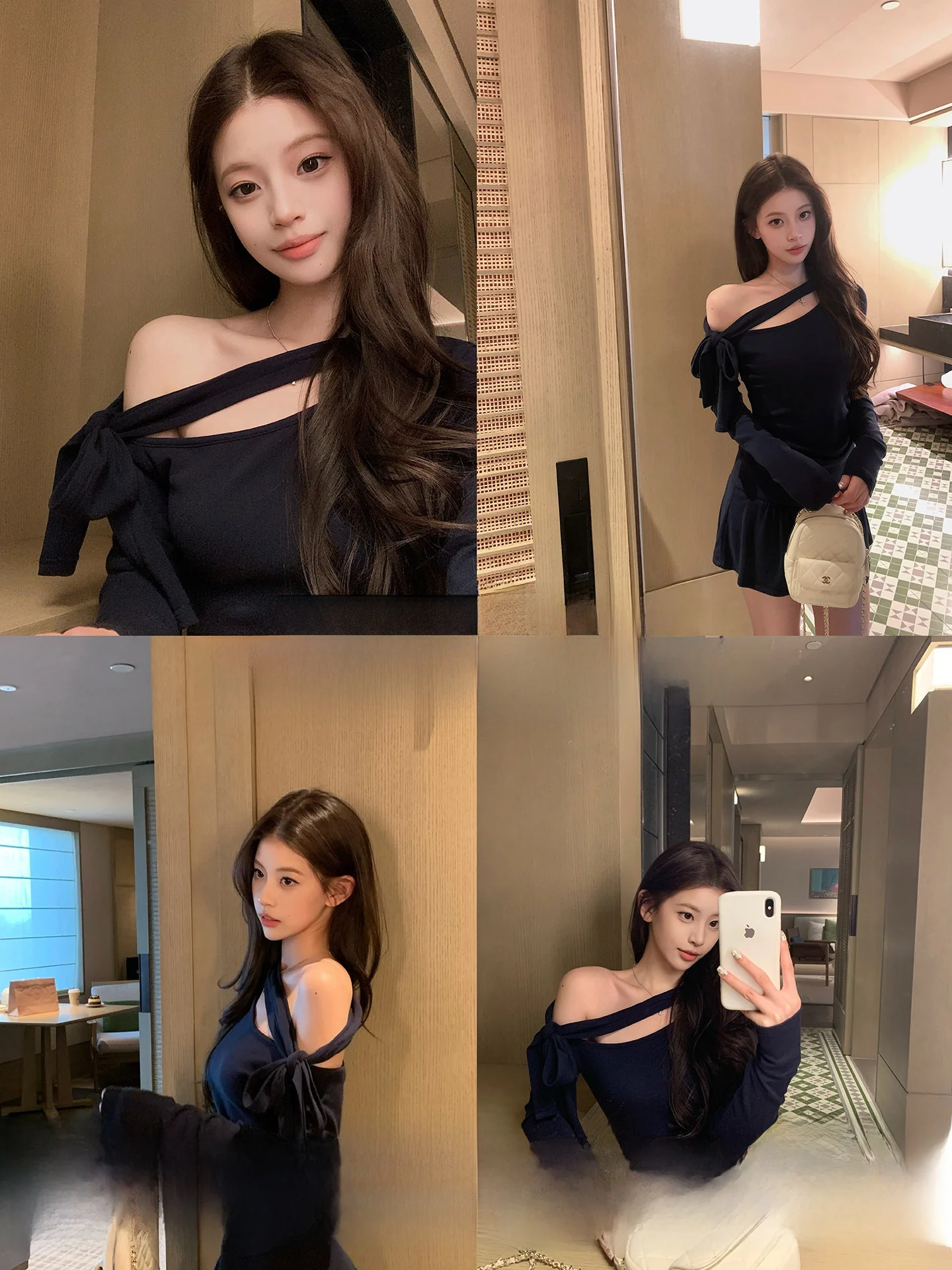 

Qiu Rou Yao Paris Poem Collection Lazy Shoulder T-Shirt Set Women's Slim Fit Short Skirt Spring Casual Fashion Women's Set