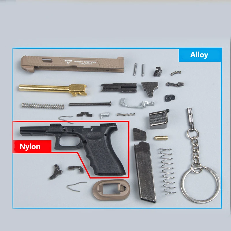 Imagem -05 - Liga e Nylon Gun Toy Modelo 1: Destacável G34 Keychain Não Pode Disparar