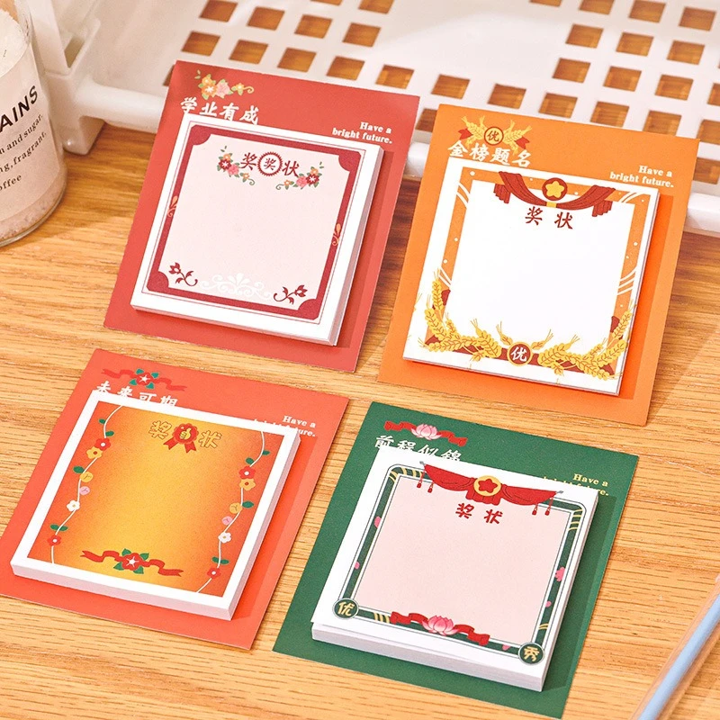 12 Pcs Memo Pad Children's Inspirational Certificate Notes Kindergarten Praise and Reward Gifts Cute Mini Certificate Notes