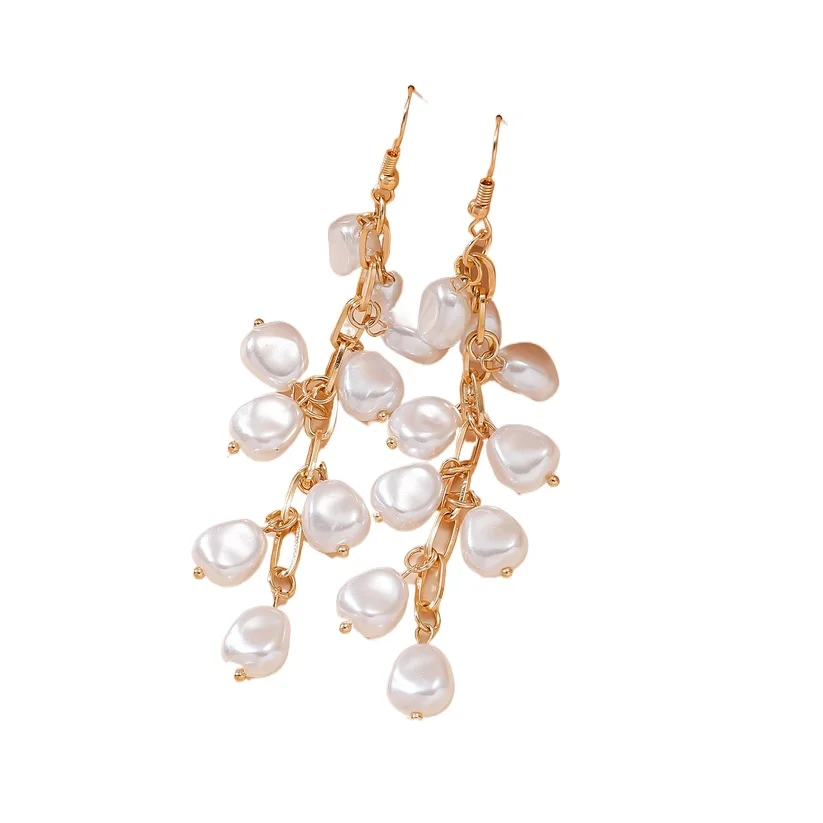 

PAIR OF GENUINE NATURAL SOUTH SEA CULTURED WHITE BAROQUE PEARL EARRING