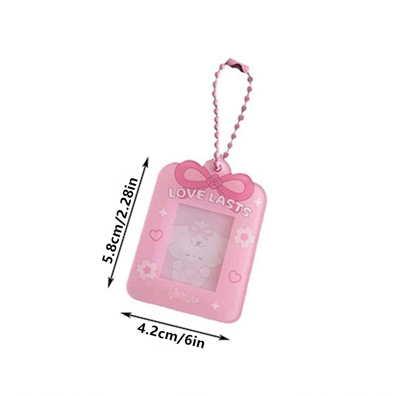 Cute Sweet Bow Acrylic Card Holder Bag Pendant Bus Card Protective Cover Idol Photo Display Sleeved Card Storage Gifts