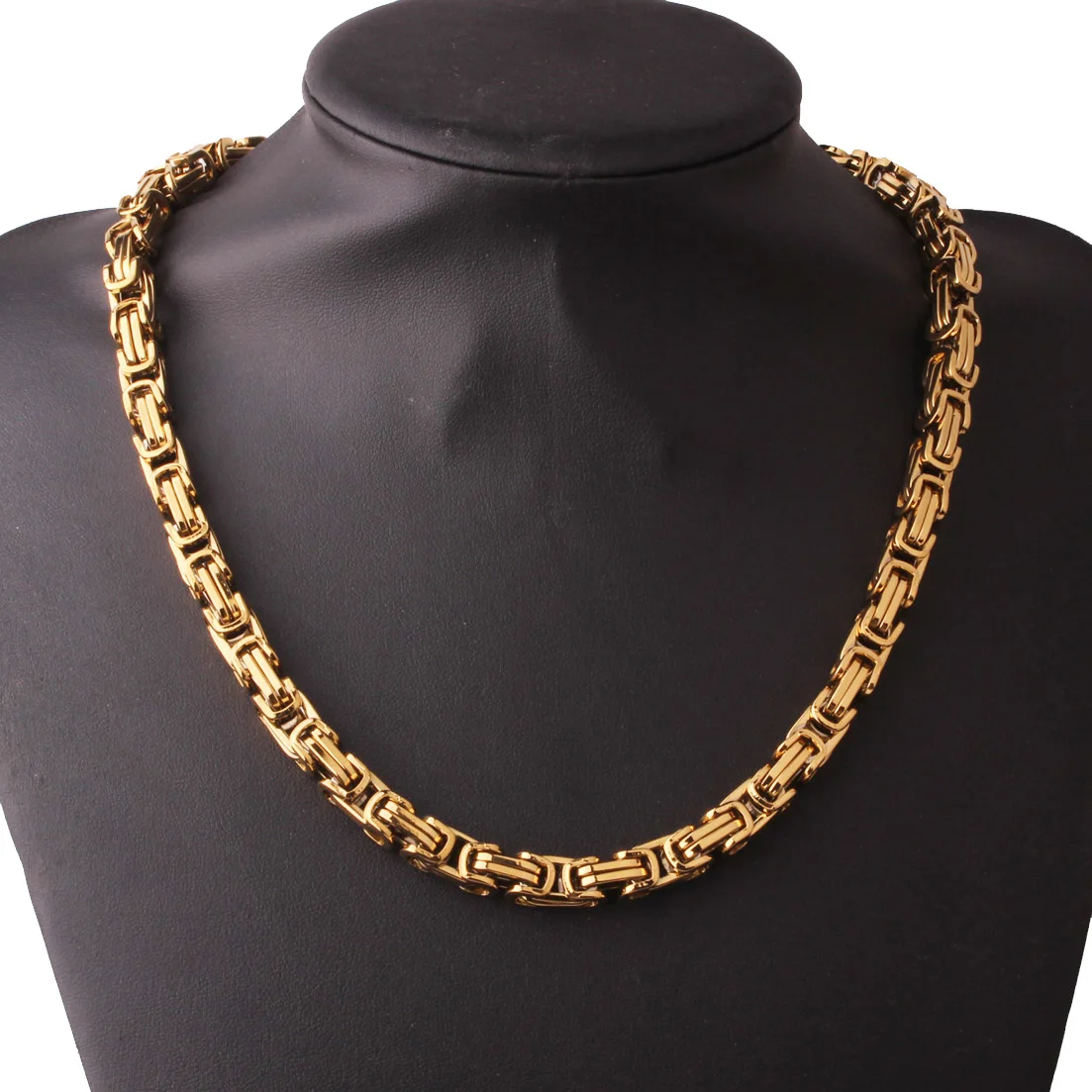 4/6/8mm Wide New Fashion Men Stainless Steel Chain Necklace Gold Color Byzantine Punk Male Jewelry Gifts