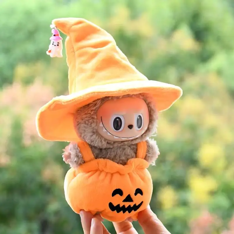 

***Halloween Pumpkin Suit for Dolls Cartoon Mini Plush Doll Clothes Plush Animal Clothes DIY Accessories Gifts