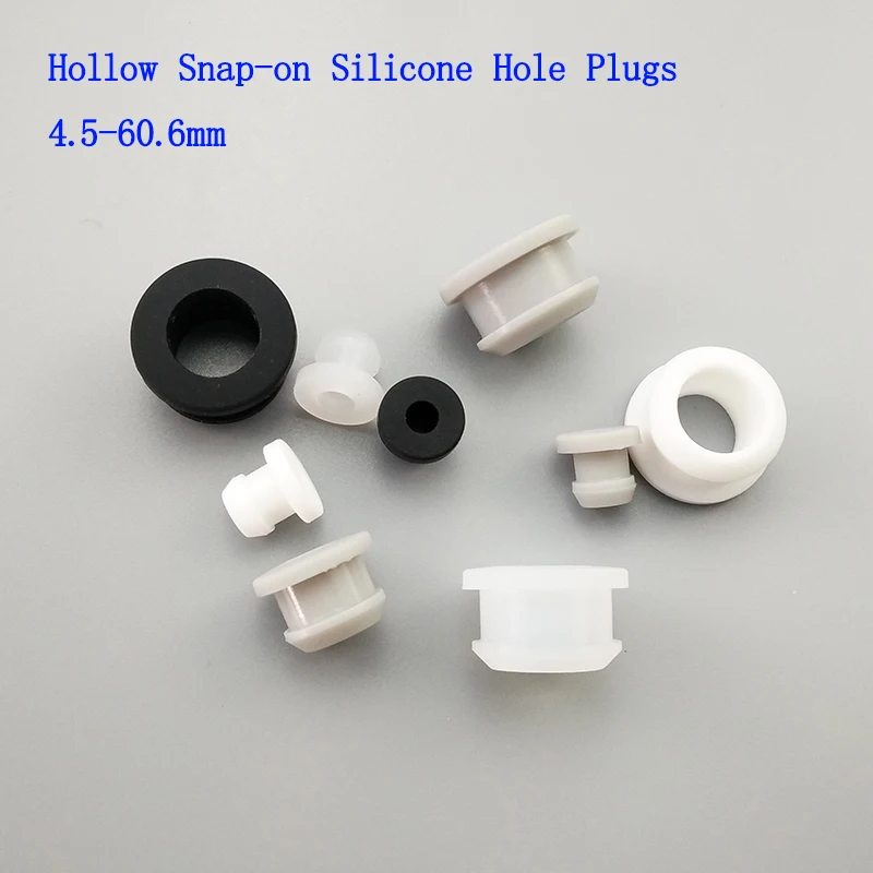 Beicai Hollow Snap-on Hole Plugs Black Silicone Rubber Grommet Plug Bung Wire Cable Wiring Protect Bushes O-Rings Sealed Gasket