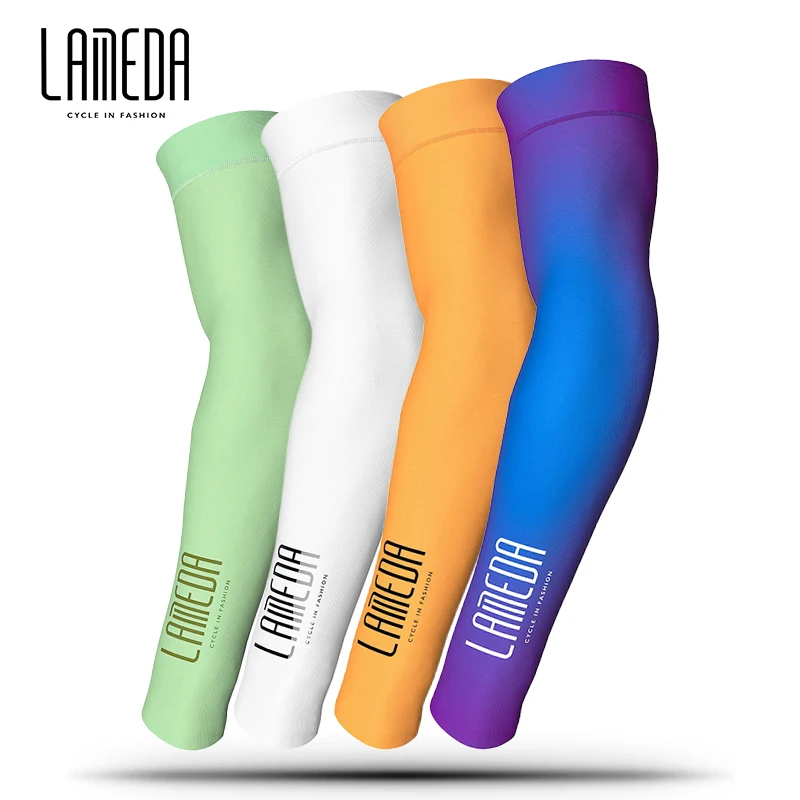 LAMBDA Ice Fabric Breathable UV Protection Running Arm Sleeves Fitness Basketball Elbow Pad Sport Cycling Arm Warmers