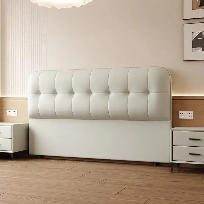 The backrest of the bed head, soft bag, light luxury, solid wood back panel, light luxury, modern and simple integrated landing