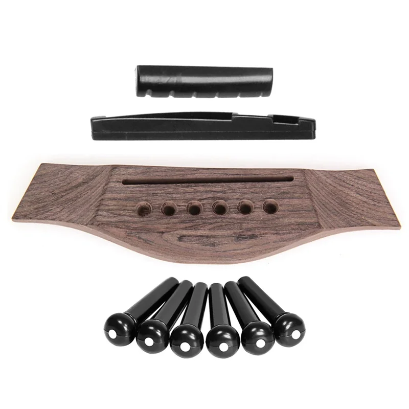 

For Acoustic Folk Guitar 6 String Guitar Bridge Saddle Nut Pins Replacement Parts Set
